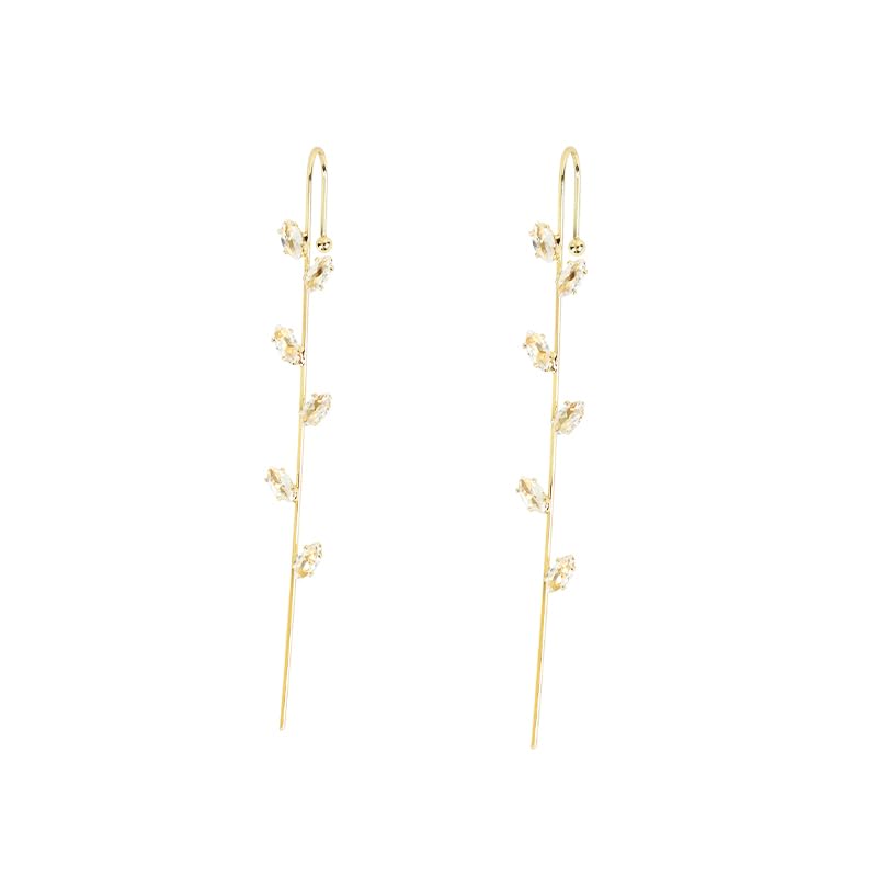 ZIBUYU Earrings for Women with Gold Crystal Crawler Hook Design | Elegant Party Jewelry Gift