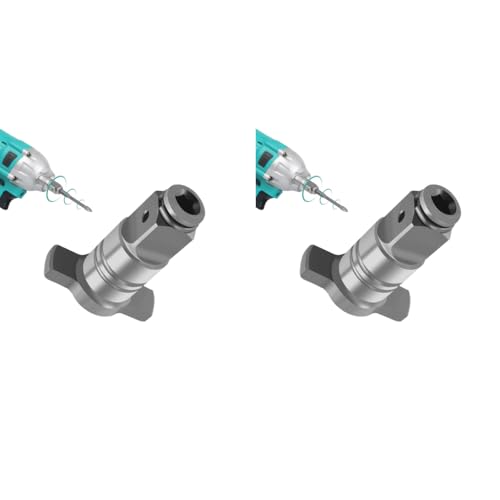 Serplex® Magnetic Converter Attachment 1/2 Inch Square Drive to 1/4 Inch Hex Female Socket Adapter Assembly Drill Housing for Power Wrench Universal Fit Tool Bit Sleeve 2PCS