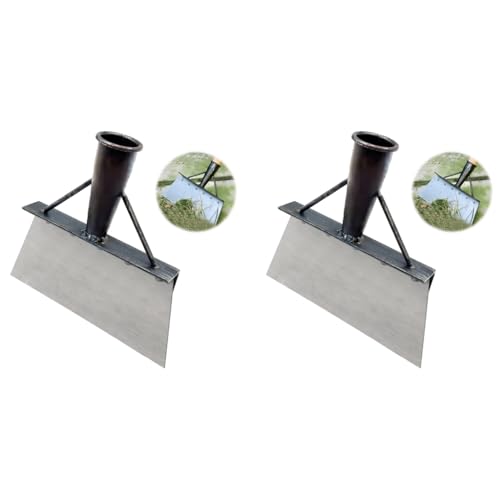 HASTHIP® Heavy Duty Hand Weeder for Weed Removal Clean Up Animal Waste Large Metal Shovel Scraper Mud Remove Tool with Antisplash Panel Gardening Tools for Home Garden Without Handle 2PCS
