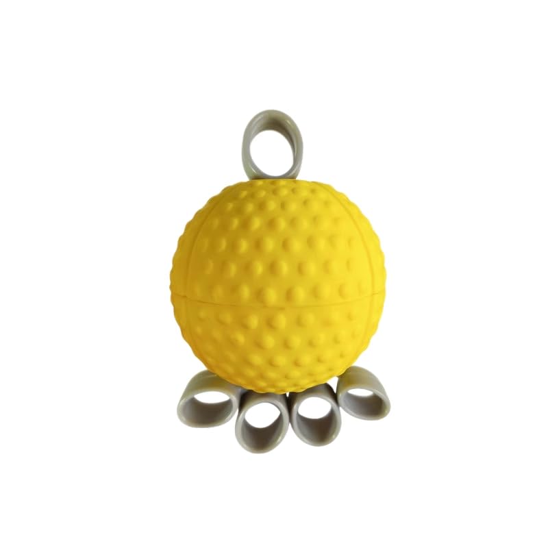 Proberos® Physical Therapy Hand Exerciser - Forearm with Stress Relief Ball Balls for Exercise, Training Finger & Strengthener Medium Tension, Yellow