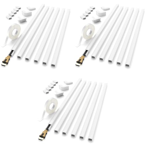 Serplex® 18PCS Cord Hider 15.7 inches Connectable Cable Covers for Wall Sliding Raceway Wire Hiders for TV Wire Covers for Cords