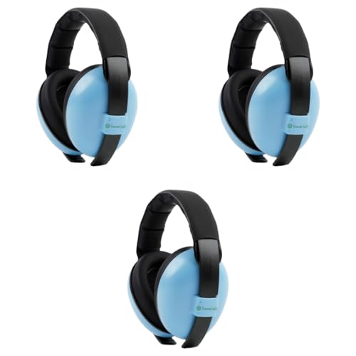 SNOWIE SOFT® Noise Cancellation Ear Muffs for Kids Baby Toddler Noise Reduction for 0-3 Years Old On Flight Sleep Travel Blue 3 PCS