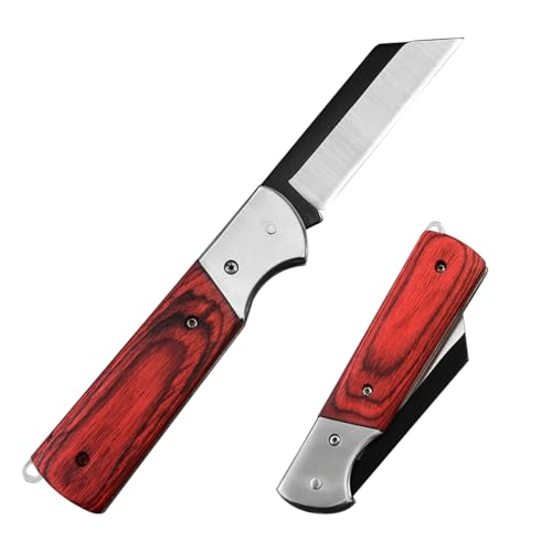 HASTHIP® Grafting Cutter Folding Stainless Steel Grafting Cutter Anti-slip Wooden Handle Design Pocket Gardening Grafting Cutter Portable Gardening Cutter