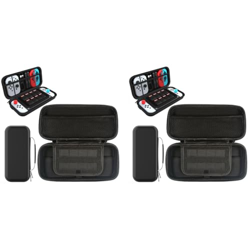 ZORBES® Carrying Case for Switch Gamepad, Organizer Bag for Switch/Switch OLED with 8 Games, Anti-Scratch EVA Storage Bag for Switch Carrying Case Accessories Bag 2 PCS