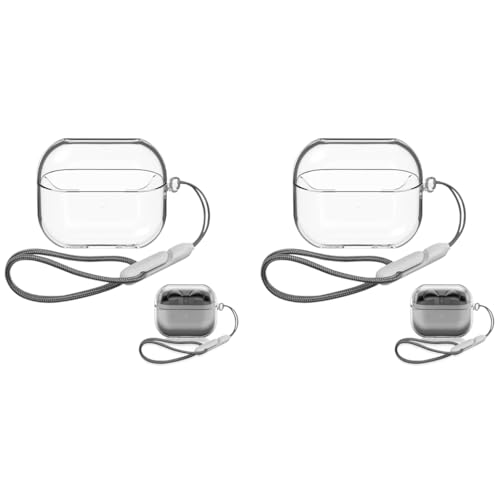 ZORBES® Compatible with Samsung Galaxy Buds 3 Pro Case Protective TPU Clear with Lanyard Fashion Earbuds Cover Headphone Accessories 2PCS