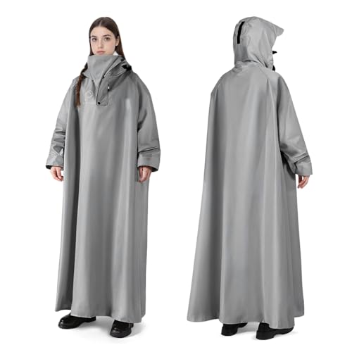 PALAY® Long Rain Coat, Waterproof Raincoat for Women Reusable Hooded Rain Poncho with Wide Brim Lightweight Raincoat for Hiking, Travel, Motorcycle Riding (Length 120cm)