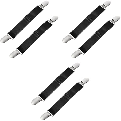 GUSTAVE® 6PCS Waist Tightener for Pants Adjustable Hip Elastic Belt Band Versatile Glove Mitten Clips Cinch Clip for Men Women Kids 2.5cmx20cm