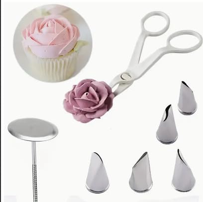 HASTHIP® Petal Nozzle Set, Frosting Nozzle Set, Pastry Tips, Frosting Dispenser, Cake Pastry Decorating Set, DIY Coupler Nozzles, for Cupcakes, Pastries