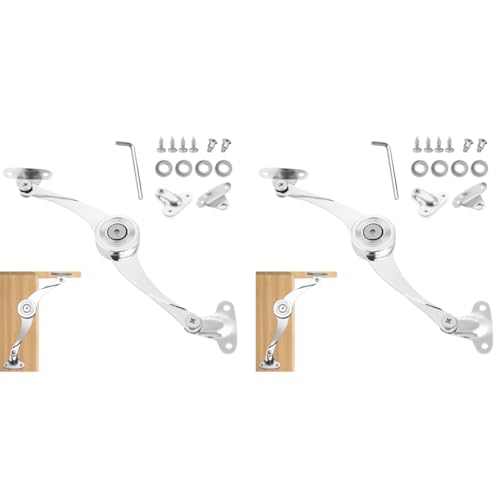 Serplex® Gas Spring Door Hinge for Cabinet, Lift-Up Support, Soft Closing for Flip-up Down Desk Lid, with Screw Pack 2PCS