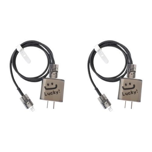 Verilux® Charger Protectors for iPhone 15 14 20W Charging Cable Spring Coil Protector with Simple Face Connector Sleeve for Adapter 2PCS
