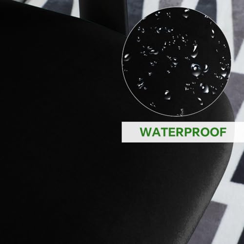 HASTHIP® Office Seat Cover for Chair - Stretch Spandex Velvet Computer Office Chair Covers Removable Washable Universal Chairs Slipcovers Seat Cover (Chairs Seats Coveres + Backrest Coveres)-Black