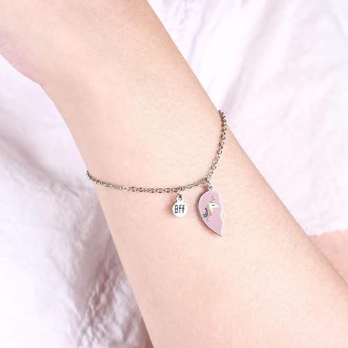 ZIBUYU® Bracelet Set for Women Lucky Unicorn Heart Stylish Best Friend Gifts Girls Kids BFF Jewelry Chain 4PCS