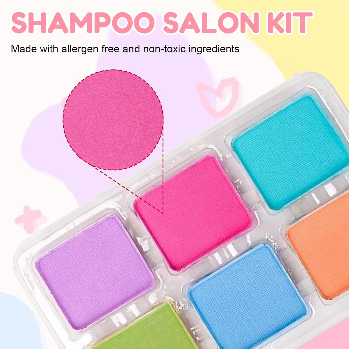 PATPAT Girls Hair Styling Tools Kit Glittering Multi Color DIY Hair Dye Chalk Set with Applicator, Easy and Fun Stylish Girls Hair Styling Tools Gift Set for 4-12 Years Old