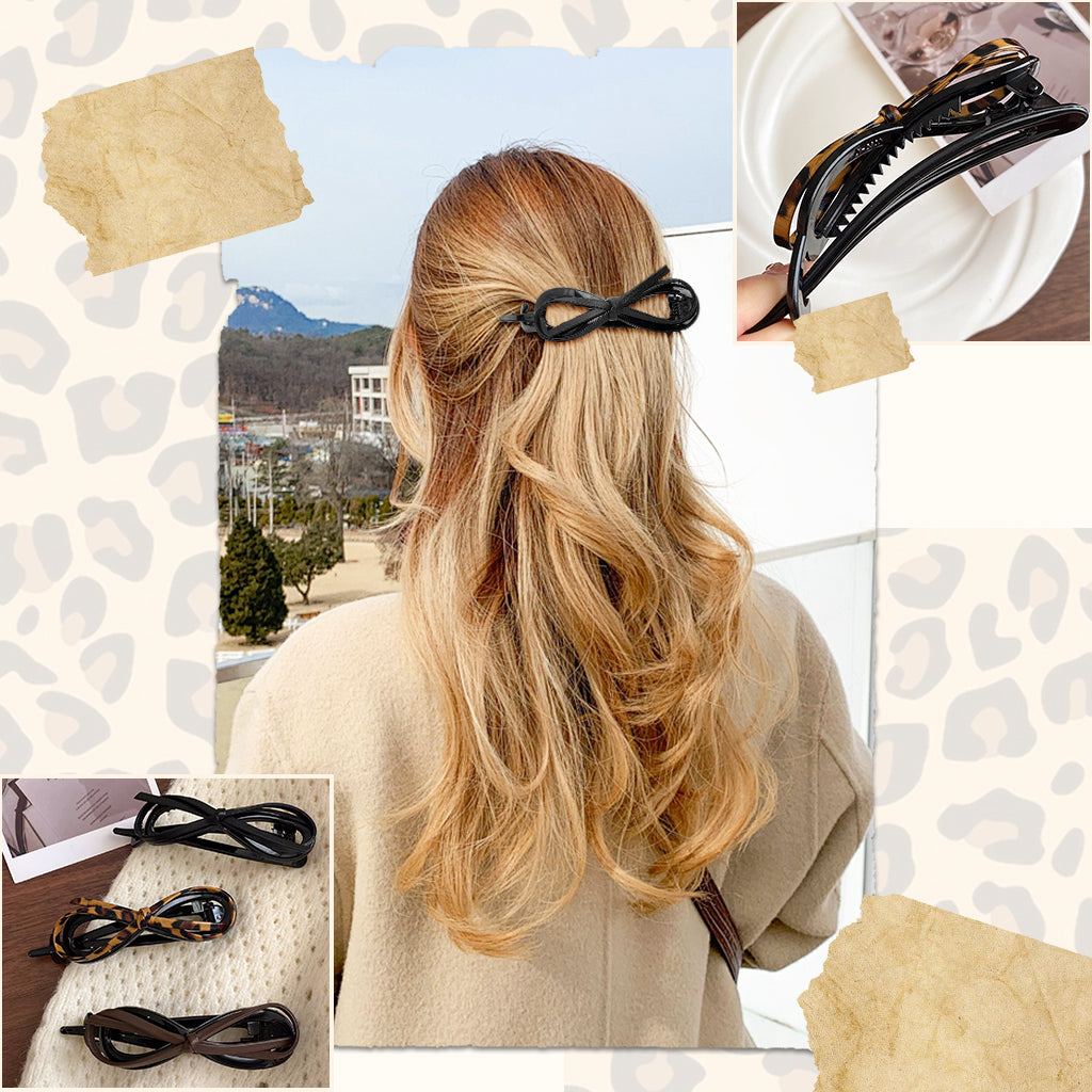 MAYCREATE 3pcs Bow Hair Clips for Girls Women Line Bow Charm Hair Pins Hair Clips for Half Updo French Twist Stylish Hair Pins Chic Hair Accessories for Girls Women