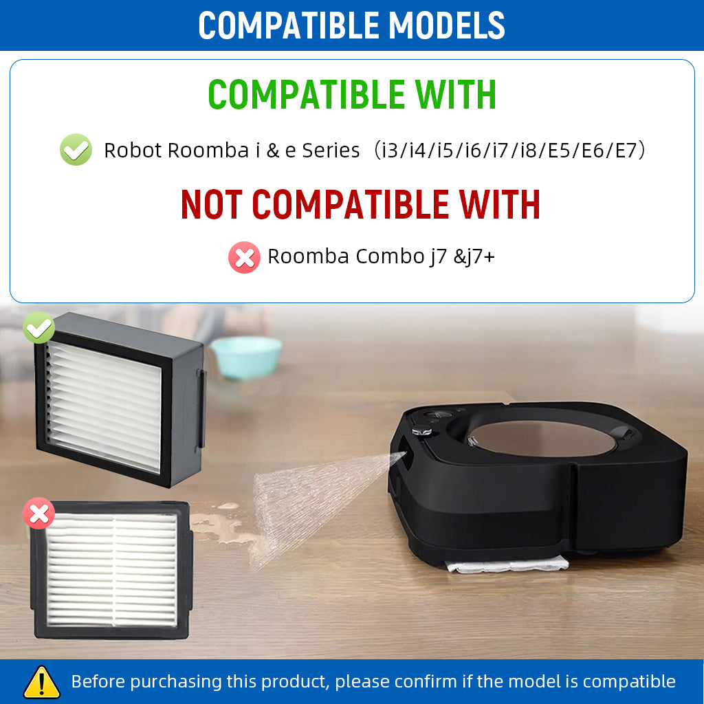 HASTHIP Compatible with iRobot Roomba Replacement Filters for iRobot Roomba i & e Series, Universal Replacement Filters for i3/i4/i5/i6/i7/i8/E5/E6/E7, Pack of 4