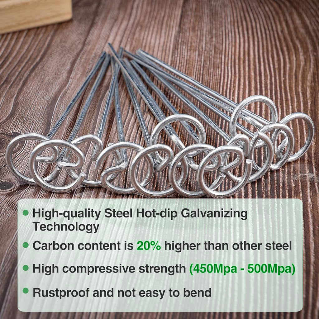 HASTHIP 30pcs Landscape Staples 5.98 Inches Turf Steel Ground Nails Multi Purpose Camping Windproof Nails