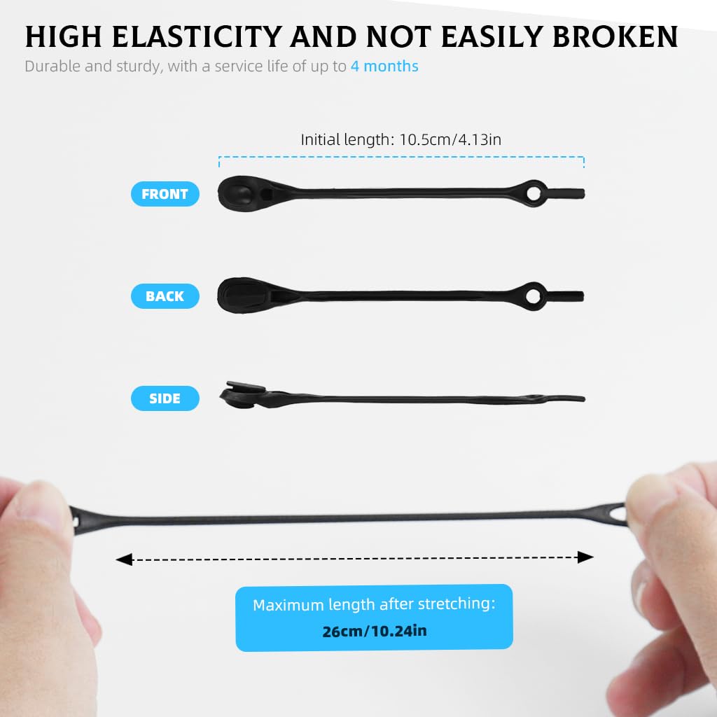 MAYCREATE 24pcs Shoelaces Replacements No Loose Silicone Sneaker Shoelaces Tie-Free Snap Closure Shoelaces 4.5 Inches Elastic Silicone Shoelaces for Sneakers, Casual Shoes