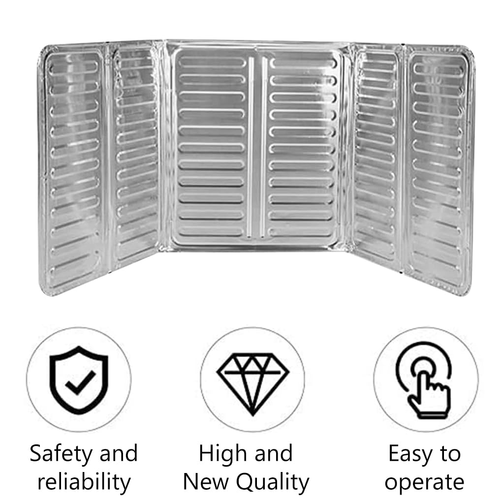 Supvox Kitchen Oil Splash Guard Reuseable Oil Splash Guard One-piece Triple Fold Oil Splash Guard Aluminum Foil Oil Splash Guard for Single Stove Oil Splash Proof Screen Board, 32.5x84cm