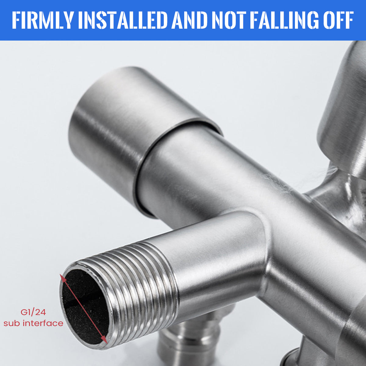 Supvox Stainless Steel Wall Mounted Faucet 3 in 1 Bathroom Water Faucet with Divided Valves Shower System Water Tap Laundry Machine Water Faucet Toilet Faucet 1/4'' Universal Wall Mounted Faucet