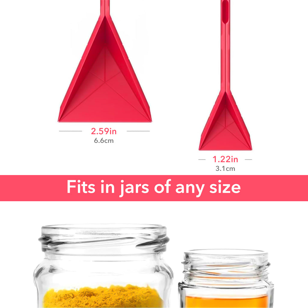 HASTHIP 2Pcs Kitchen Measuring Spoons Multi in 1 Polygons Magnetic Convertible Measuring Tools by Proportion 6 Capacity Design Silicone Food-grade Baking Measuring Shovels Flour Scraper Board