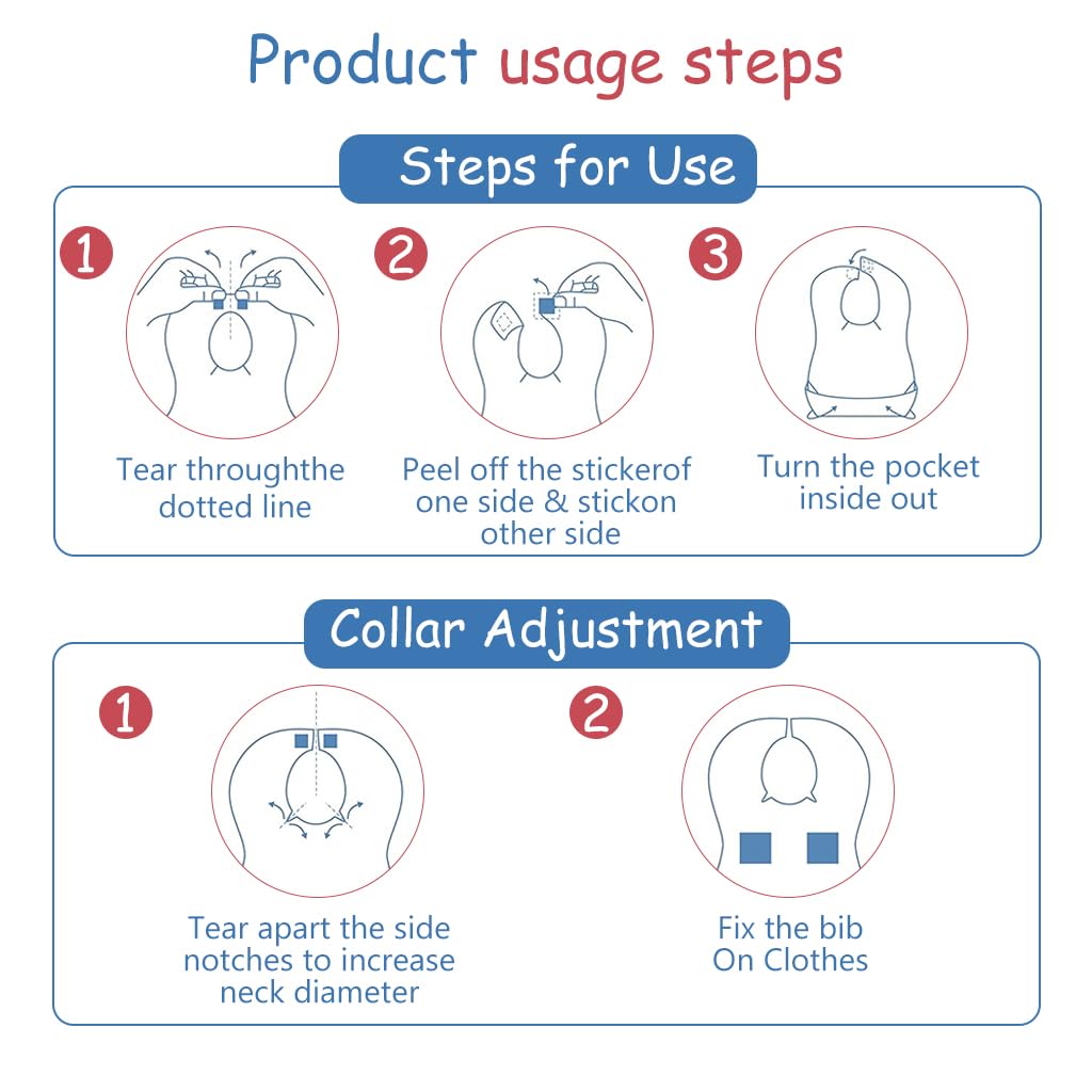 SNOWIE SOFT Disposable Baby Bibs Pack Of 20 - Skin-Friendly Non-Woven Fabric With Leak-Proof Layer, Adhesive Closure, Catcher Pocket, Ideal For Travel & Home Use, Cute Cartoon Print Design