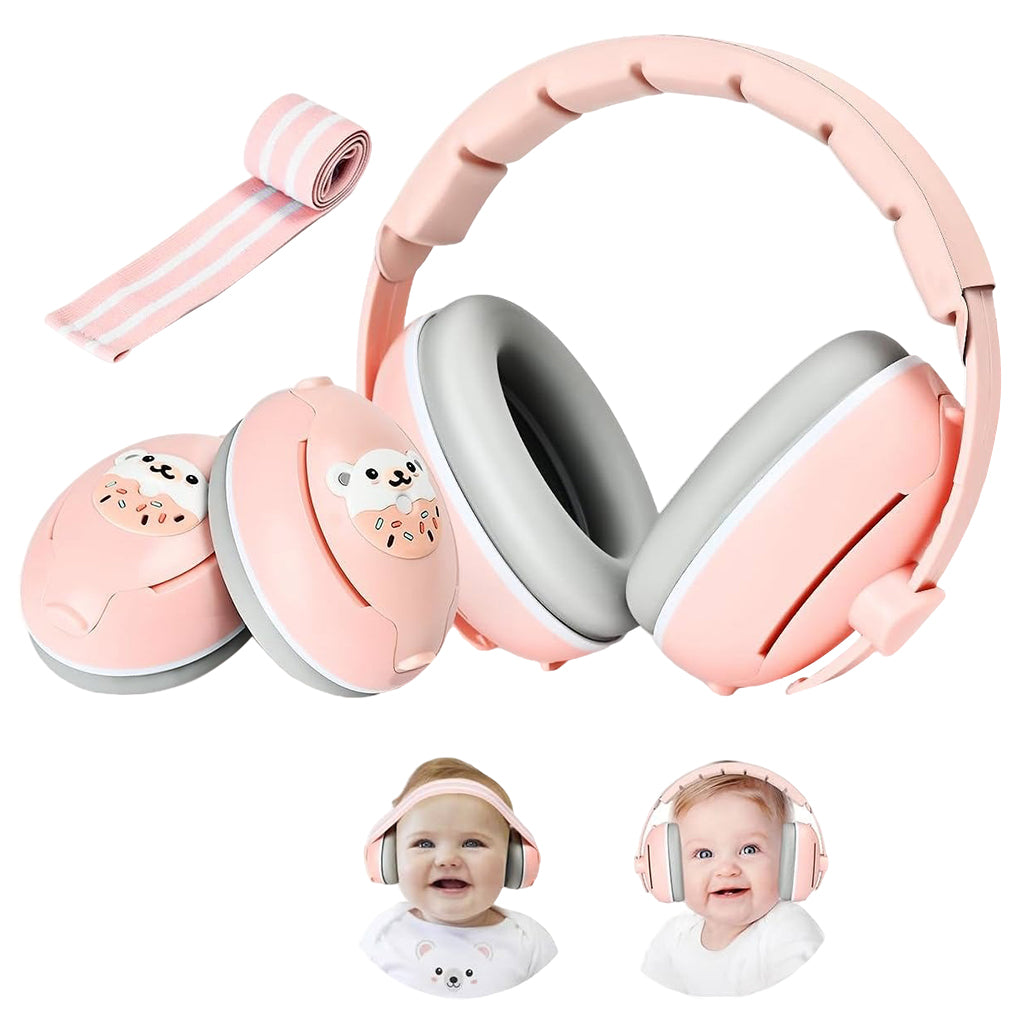 SNOWIE SOFT Adjustable Baby Ear Muff Noise Reduction Headphone 2 in 1 Noise Cancelling Ear Muffs with Interchangeable Headbands Flight Sleep Travel Baby Ear Muffs for Babies Toddlers 6-48 Months