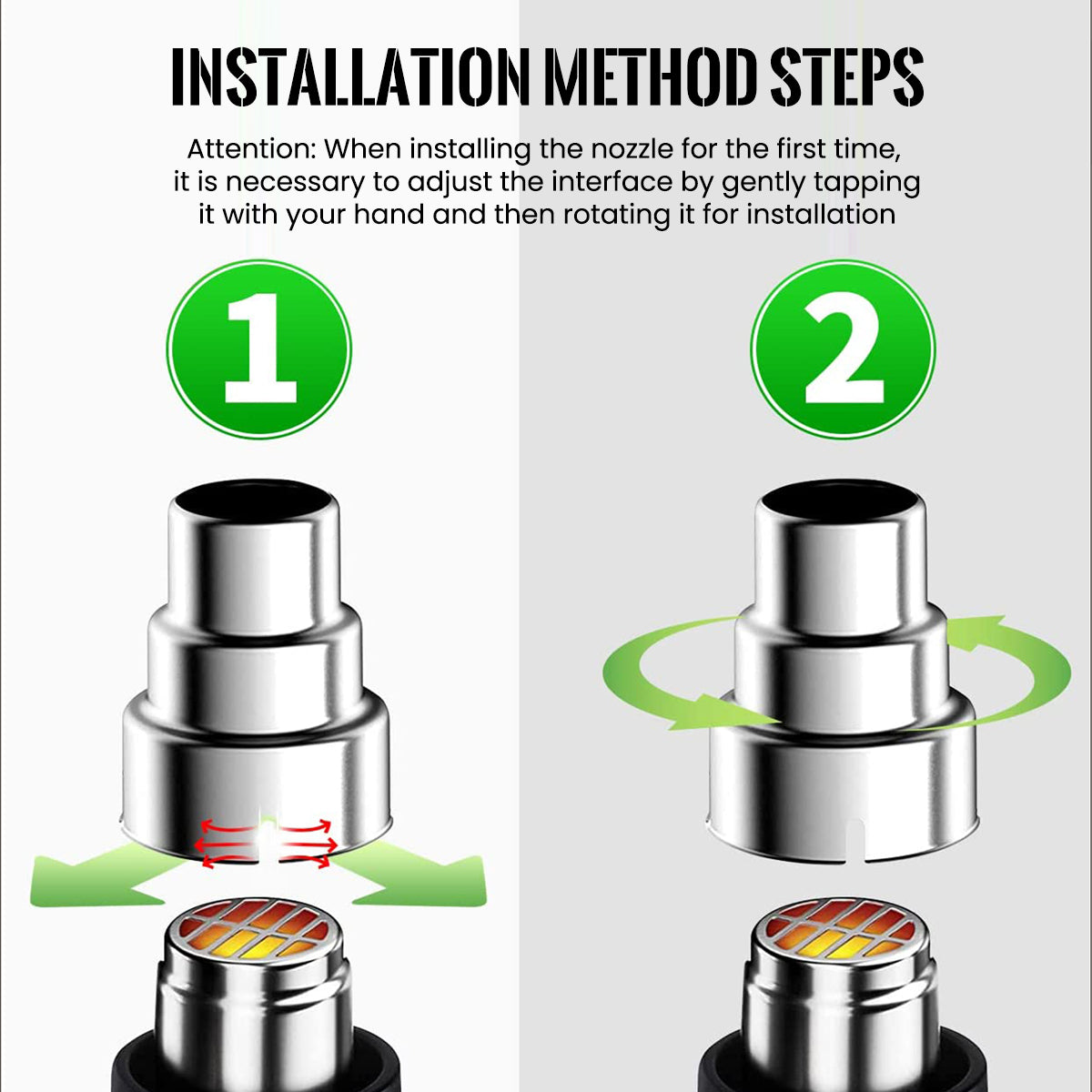 Serplex 4Pcs Heat Gun Nozzles 4 Type of Heat Gun Nozzles Stainless Steel Conical Nozzles Soldering Station Nozzle Reflector Deflector Nozzle for Hot Air Gun