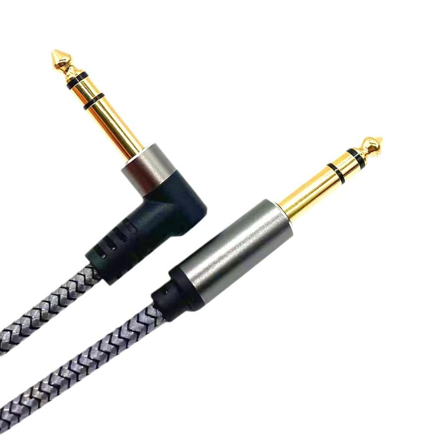 Verilux® 6.35mm Audio Instrument Cable, 10FT/3M Right Angle 90 Degree 1/4 Inch