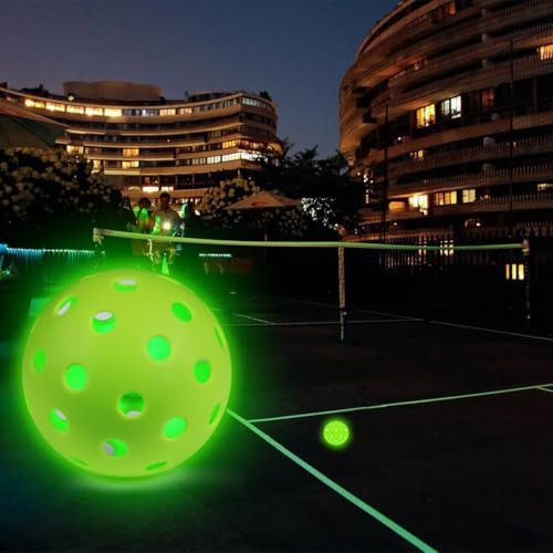 Proberos® 3Pcs Luminous Balls for Pickleballs Game, Glow-in-the-Dark Outdoor & Indoor Pickleball Balls, 40-Hole PE Night Play Balls, Durable Design for All Court Surfaces