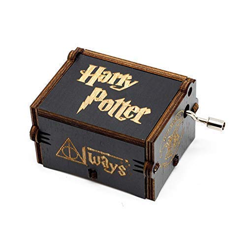 PATPAT Harry Potter Music Box for Birthday Gifts featuring Hand Crank and 2.5×2.0×1.75 in Wooden Design