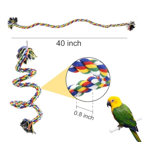 ZIBUYU® Bird Rope Perch & Birds Swing Set