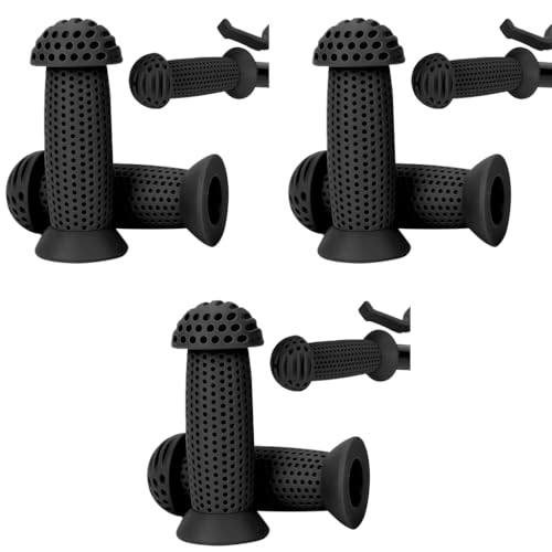 Proberos® Bike Handle Grips 3.9 inches Soft Silicone Porous Anti-Slip Universal Children's Bicycle for Scooter Tricycle Balance Bike Black 3PCS