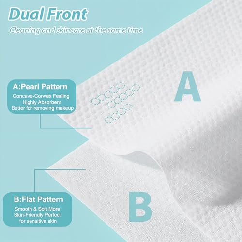 MAYCREATE® Face Towel Disposable 70 Count Facial Tissues for Women Daily Use Soft Absorbent Cotton Wet Tissue Makeup Removal Dry Wet Multi Travel 7.87x7.87 Square 210PCS