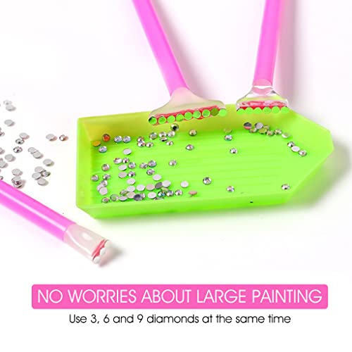 ZIBUYU® Diamond Painting Kit Tool 5D Diamond Art Pen Kit with 6 Diamond Painting Pen 2 Tweezer 10 Glue Clays 4 Diamond Tray 5D Diamond Painting Tool Kits Accessories 22 Pieces X 3