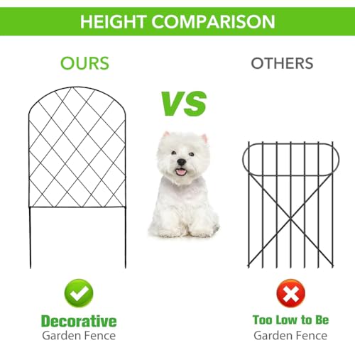Supvox Metal Decorative Garden Fence - 5Pcs Plant Partition Fence Outdoor - 43CM Cast Iron Fence for Garden - Garden & Patio Outdoor Decor - Garden Trellis Fence Barrier for Flower, Lawn, Pathway