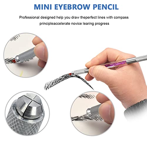 MAYCREATE® Microblading Kit Eyebrow Pen Needle with Finger Gloves Permanent Tattoo Black Ink for Practicing Practise Skin Tool for Beginners and Professions 2 PCS