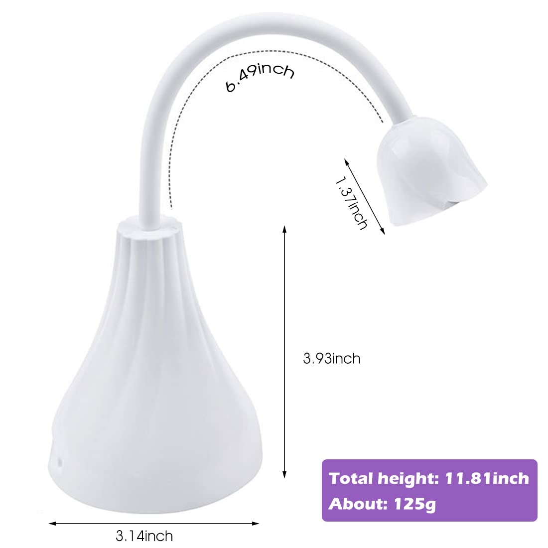 MAYCREATE Portable USB UV LED Nail Lamp with 6 LED Beads and Flexible Neck | 18W Quick Gel Polish Dryer for Women