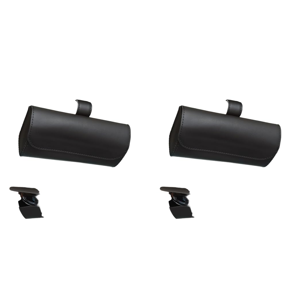 STHIRA Sunglasses Holder for Car featuring Magnet Closure and PU Leather Case 2PCS