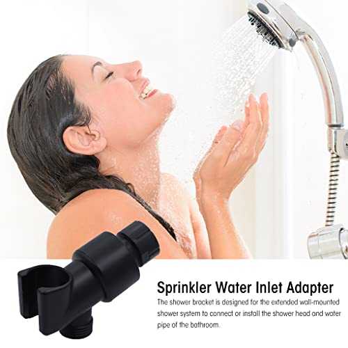 HASTHIP® Hand Shower Holder for Bathroom Shower System 360° Rotatable Wall Mount Shower Bracket System Adapter Connector, Black