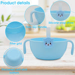 SNOWIE SOFT® Baby Plate Bowl Set with Suction, Bady Feeding Bowl with Silicone Straw and Clip, Dinnerware Self Feeding for Baby Toddler Durable Nonslip Suction Base Non Toxic - BPA Free