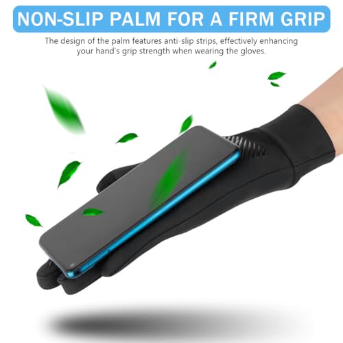 Proberos® Sun Protection Gloves UPF 50 Plus Summer Ice Silk UV Upgrade Anti-slip Palm Touch Screen Finger Tips Design Unisex Black for Driving Golfing Riding 3 PCS