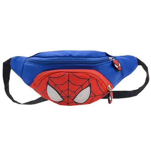 PALAY® Kids Chest Bag Cartoon Spider Man Print Bag for Kids Shoulder Bag Fanny Pack Crossbody Bag with Adjustable Quick Release Strap Travel Lightweight Bag for Kids Chrismast Gift for Kids, Blue