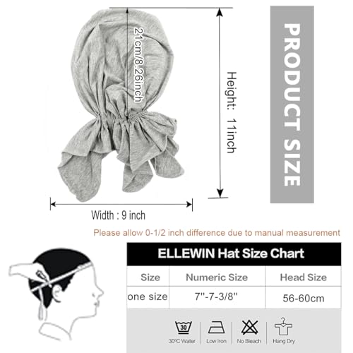 PALAY® Stretchy Head Scarf for Women Pre-tied Wrap Turban Cap Headwear Beanie Chemo Grey 2 PCS