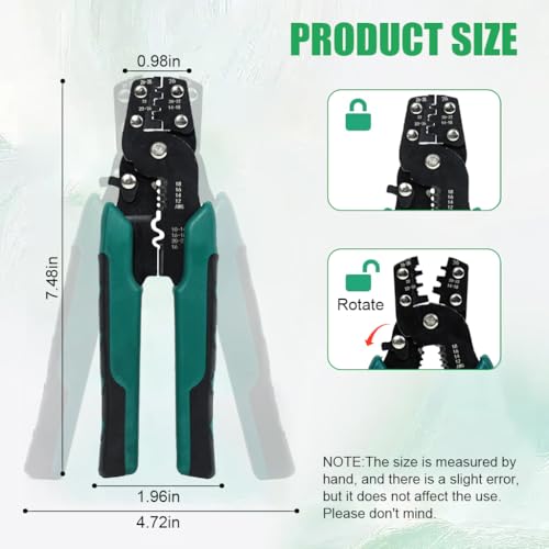 HASTHIP® 400PCS Electrical Crimping Connectors with Wire Crimper Tool 4 Sizes Insulated Wire Terminals Universal 22-10 AWG Connectors