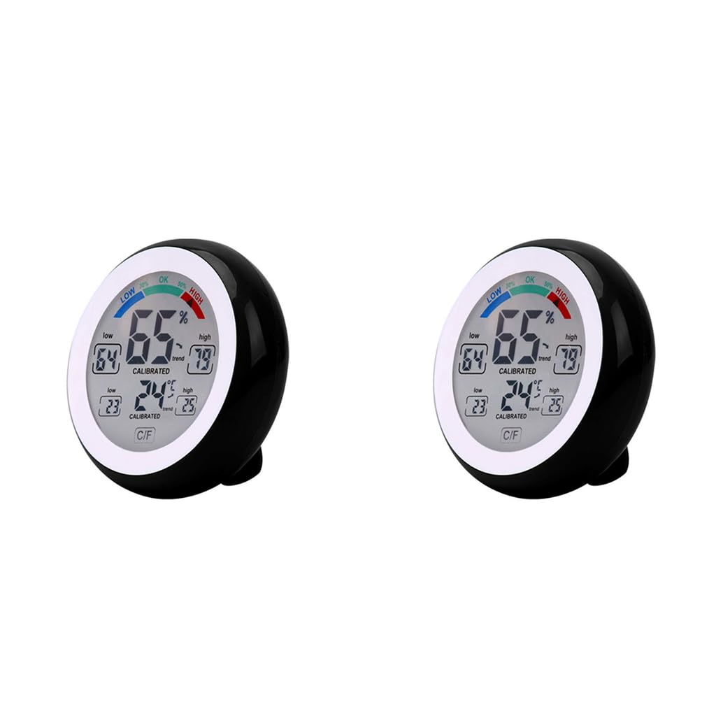 Serplex LCD Digital Indoor Hygrometer Thermometer for Home and Office with Stand | Accurate Temperature and Humidity Monitor ±1°F ±5%RH 2PCS