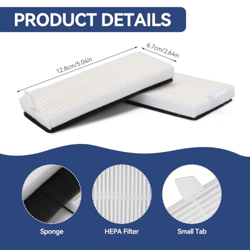 HASTHIP® Replenishment Kit, 12Pcs Replacement Parts for Ecovacs Deebot Y1/Y1 Pro Vacuum, Includes 4 Super Absorbent Mop Cloths, 4 Durable Side Brushes, 4 High-Efficiency Filters, Reusable