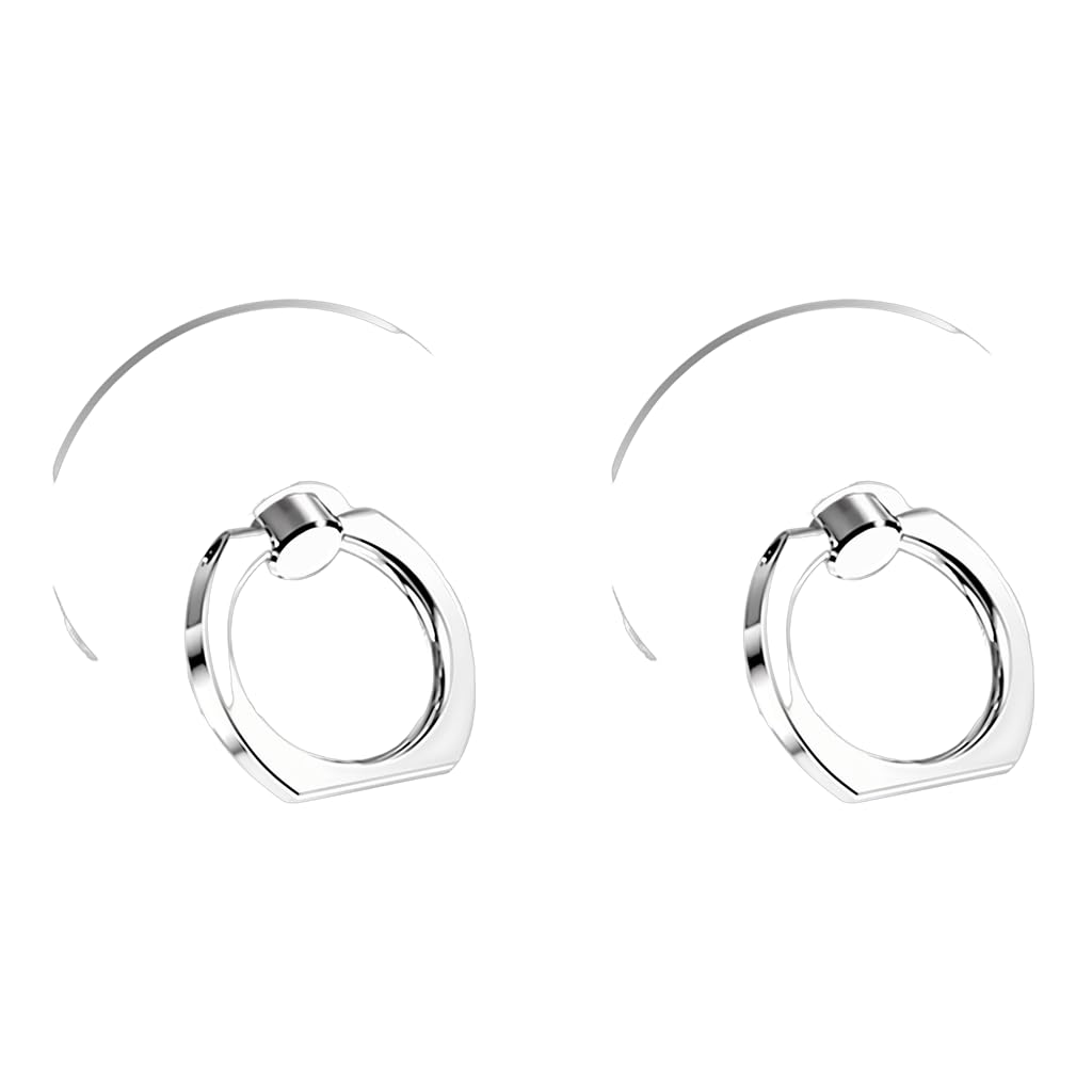 ZIBUYU Metal Phone Ring Grip with 360 Rotatable Folding Stand and Strong Adhesive | 2PCS