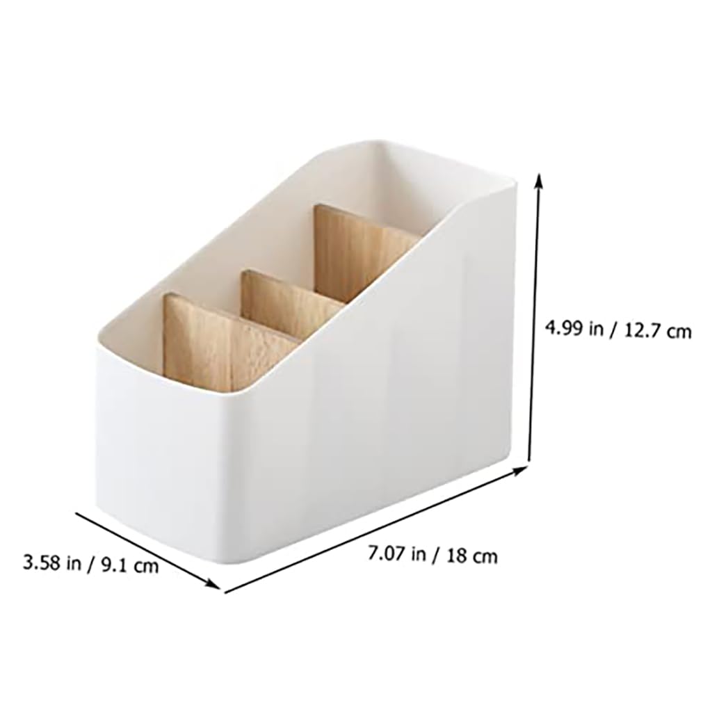Zibuyu Storage Box Organizer for Desk and Home with 4 Compartments | White Plastic Design