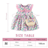 SNOWIE SOFT® Baby Girls Dress Straw Sling Bag Set Pink Daisy Flower Print Summer Dress for Girls Baby Girls Dress for 24-36 Months Birthday Gift for Baby Girls