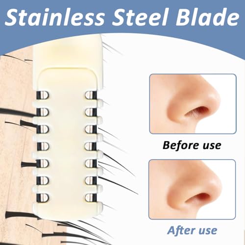 HANNEA® 9PCS Manual Nose Hair Trimmer for Women Portable Man Handheld 360 Degree Rotating Double Head Remover 2 in 1 Cleaner Tool